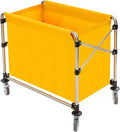Commercial Laundry Cart with Wheels,Folding Laundry Hamper Cart,Heavy Duty Rolling Laundry Basket with Large Capacity,Laundry Sorter Trolley for Home Hotel Apartment (Yellow, 34.25 * 20.47 * 30.7in)