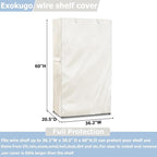 Wire Shelf Cover,600D Heavy Duty 100% Waterproof Shelf Covers for Wire Shelving,Outdoor Storage Shelves Cover for Metal Rack,24" W x 18" D x 72" H,Beige
