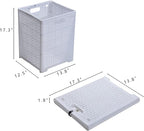 42L Collapsible Plastic Laundry Baskets,Foldable Laundry Hamper,Pack of 2 (White)