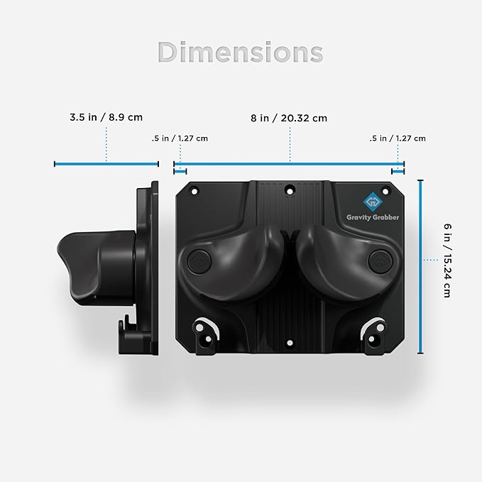 Gravity Grabber The OG Ski & Snowboard Wall Mount Bundle, 3-Pack with Mounting Board, Straps & Bump Bars, Damage-Free Non-Slip Storage Rack, Garage Organization, Winter Gear Organizer, Black Graphite