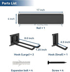 WALMANN Garage Storage Organization System Ski Wall Rack 2 Pairs of Skis Mount Hanger Home Shed and Garage Snowboard Wall Rack Holds Up to 100 lbs