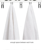 Mkono Towel Holder Wall Mounted Towel Rack Bathroom Decor Rustic White Wood Towel Hooks to Hang Towels Bathroom Robe Coat Clothing, Bath Towel Hanger Storage Home Decor Organizer,Small