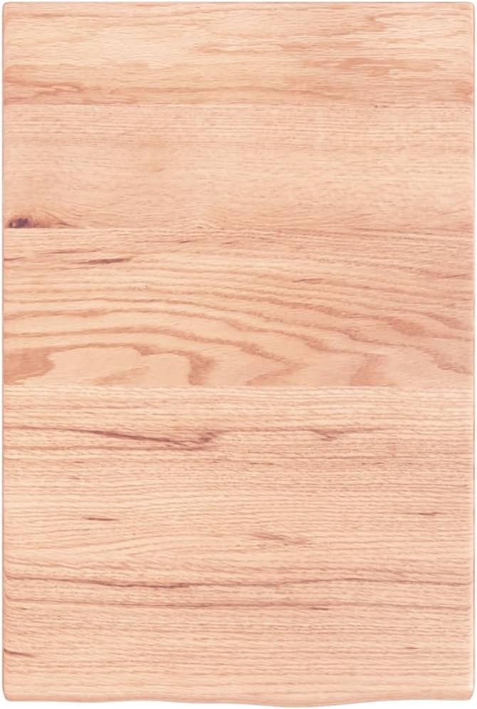 vidaXL Versatile Solid Oak Wood Bathroom Countertop in Light Brown Finish – Handmade and Treated - 15.7"x23.6"x0.8"