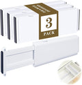 Drawer Dividers for Clothes 4" High 10.9"-18" Expandable Dresser Drawer Organizer Plastic Separators for Kitchen 3 Pack