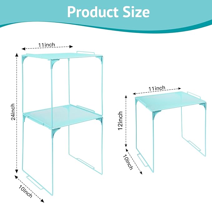 Locker Organizer Shelf Stackable Extra Locker Shelf for School Locker Organizer Storage Cabinet Accessories Suitable for School, Office, and Home use (1, Light Blue)