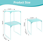 Locker Organizer Shelf Stackable Extra Locker Shelf for School Locker Organizer Storage Cabinet Accessories Suitable for School, Office, and Home use (1, Light Blue)