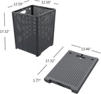 Kekow 1-Pack 42 L Plastic Collapsible Laundry Basket, Gray Folding Laundry Hamper