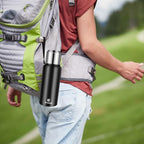 Insulated vacuum Thermo Bottle 500ml/16.9oz with cup Stainless steel coffee bottles for hot and cold drink water flask.(Black,500ml)