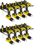 2 Pack Drill Holder Wall Mount, Power Tool Organizer, 4 Cordless Metal Drill Racks with Screwdriver Hole, Heavy Duty Garage Tool Organizer Storage Rack for Workshop Tool Room Basement