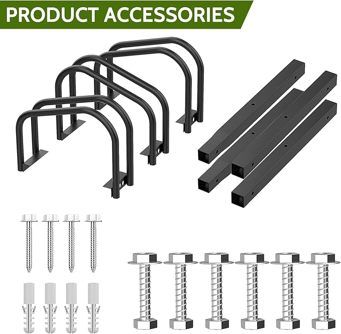 WALMANN 3 Bikes Floor Bike Stand, Bike Parking Rack Garage Bike Storage Stand Indoor/Outdoor 22-28" Wheel Stand, Max. Tire Width 2.1"