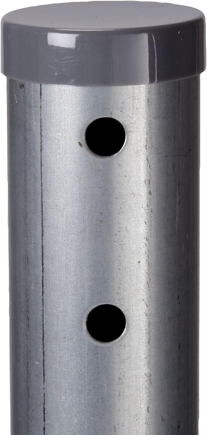 Household Essentials Heavy-Gauge 3-Piece Outdoor Clothesline Pole with Ground Sleeve — 85″ Galvanized Steel Freestanding Support Post with Nuts & Bolts for Receiver Bracket (Bracket Sold Separately)