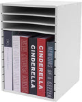 LOYALHEARTDY Vertical Desktop Sorter, 11 Adjustable, Letter-Size Compartments, PVC Organizer for Home Office and Classroom