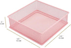 Annova Mesh Stackable Drawer Cabinet and Shelf Organizer Bins Storage Basket School Office Supply Holder Tray- Set of 2 (Light Pink, 6x6x2 Inch)