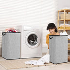 SNIGJAT 2 Pack Large Laundry Hamper, Tall Collapsible Laundry Basket with Sturdy Handles, Clothes Basket for Towels, Toys, Space-Saving Storage Dirty Clothes Hamper for Bedroom, Laundryroom, Dorm, RV