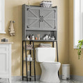 Vabches Over The Toilet Storage Cabinet, Farmhouse Storage Cabinet Over Toilet with Barn Doors & Toilet Paper Holder Stand，Home Space-Saving Toilet Rack, for Restroom/Laundry and Bathroom