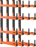 32" Lumber Storage Rack, Upgrade Folding Lumber Rack Wall Mount, Heavy Duty Adjustable Metal 8 Level Wood Storage Rack for Garage Storage Organization, 4 Packs
