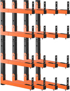 32" Lumber Storage Rack, Upgrade Folding Lumber Rack Wall Mount, Heavy Duty Adjustable Metal 8 Level Wood Storage Rack for Garage Storage Organization, 4 Packs