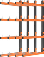 Lumber Storage Rack, Snap-Fit Connection Lumber Rack Wall Mount, Heavy Duty Metal 8 Level-32 Inch Wood Storage Rack
