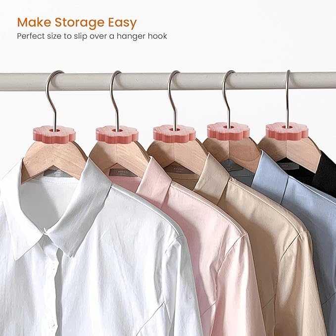 Homode Cedar Rings for Clothes Storage, 48 Pcs Cedar Blocks Cedar Chips for Closets and Drawers, Scented Flowers Cedarwood for Closets Closet Freshener