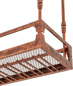 Industrial Wine Rack Ceiling Mounted, 110 lbs Heavy Duty, Adjustable Height, Holds 27 Glasses, Vintage Iron Floating Shelf for Kitchen, Bar, Restaurant (Copper-Colored)