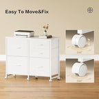Lateral File Cabinet with 5 Drawers Rolling Filing Cabinets Under Desk Storage Printer Stand with Wheels,Mobile File Cabinet for Home Office,White