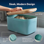 Sonder Los Angeles Union Large Bread Box | Fits Full Sourdough Loaves and More | Breadbox with Cutting Board | Homemade Bread Bin Storage Container | 14.25x9.25x7 in | Blue Green