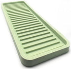 Happitasa Silicone Kitchen Sink Organizer Tray, Sponge Holder and Countertop Protector | Bathroom and Kitchen Soap Dish and Dispenser Tray (Pistachio, 12"x4", 9.2 Ounces)