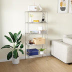 PayLessHere | 5-Tier Wire Shelf | 24"x14"x60" | Chrome | Adjustable Racks | Heavy-Duty Storage Shelves, Holds Upto 750 lbs | Rust-Resistant, No-Tool Assembly | for Home, Garage Shelving