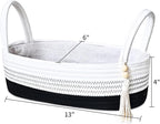 ABenkle Small Storage Basket for Toilet Tank Top - Jute Rope Woven Organizer with Handle, Boho Countertop Bathroom Decor, Toilet Paper Holder, 13x6x4 Inch