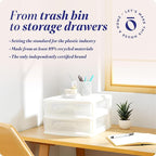 HOMZ 2-Pack 2-Drawer Storage Cart, Clear Plastic Drawers, 14.25" Wide Medium, White Frame - Organizing Drawer Containers for Home, Bathroom, Bedroom, Office, and Classroom