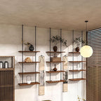 Ceiling Shelf, Ceiling Mount Storage Rack with Wooden Boards Hanging Storage Rack for Display Plants,Wine,Books, Quick Installation (Color : B, Size : 3 Layer)