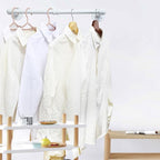 WEBI Clothing Rack Wall Mount White,24" Industrial Pipe Clothes Rack for Hanging Clothes,Heavy Duty Iron Garment Rack Bar,Retail Display Clothes Rod for Closet,Laundry Room