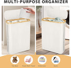 Odonata Large Toilet Paper Storage Basket with Lid, Slim Toilet Paper Organizer, Hold up to 20 Regular Rolls or 15 Mega Rolls. (Beige, 49L)