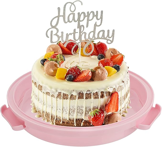 Dicunoy 24 Cupcake Carrier for Transport, 3 Tier Tall Cake Carrier Holder with Handle, Portable Desserts Storage Transporter Container Box with Lid for Pie, Cookies, Christmas, Thanks Giving Day