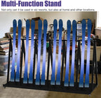 Indoor Ski Storage Rack Vertical, 1 2 3 4 5 6 Pair Ski Display Stand for Carrier/Organizer/Storage, Floor Standing Longboard Holders with Wheels(Hold 1 pair ski)