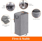 Lifewit Single Laundry Hamper with Lid and Removable Laundry Bags, Large Collapsible 1 Dividers Dirty Clothes Basket with Handles for Bedroom Laundry Room Closet Bathroom College, 100L Gray