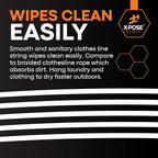 Plastic Clothesline - 50' Plastic Clothes Line - White Outdoor Weather Resistant - Synthetic Cord for Hanging and Drying Clothing & Laundry - Plastic Rope Clothes Line String for Pulley 6 Pack