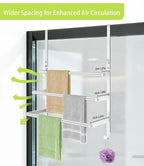 Over The Door Towel Racks for Bathroom, Over The Door Towel Rack, Towel Rack with Hooks for Door Hanging, Towel Bar Over The Door Towel Holder 16Inch, Brushed Nickel