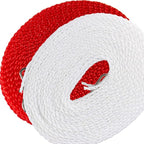 Clothesline 5m 1.64ft Length 2 Pack Camping Red White Clothes Drying Rope Portable Windproof Travel for Indoor Outdoor Laundry