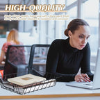 Yeaqee 6 Pcs Letter Tray Wire Paper Trays Stackable File Desk Organizer Metal File Paper Holder Basket for Desk Desktop Letter Storage for Office Home Classroom School(14'' x 10'' x 3'',Black)