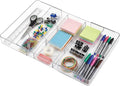 1 Pcs Large Expandable Acrylic Drawer Organizers, Grid Adjustable Drawer, Dividers Organizer for Desk, Makeup, Jewelry, Office, Kitchen Supplies (Clear,11 Compartments)