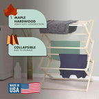 Pennsylvania Woodworks Premium American Maple Clothes Drying Rack - Handcrafted in Pennsylvania - Solid Wood Construction, Collapsible, Eco-Friendly Laundry Solution (Large)