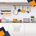 2 Pack Towel Rack for Cabinet, Over Cabinet Bar, Strong Steel Towel Holder, 9 Inch for Home Kitchen Bathroom Doors(White)