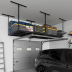 4X8FT Overhead Garage Storage Rack, 26"-40" Height Adjustable Garage Ceiling Storage Racks, Heavy Duty Metal Overhead Storage Organizer System, 750LBS Weight Capacity