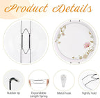 Bilillo Plate Hangers for The Wall, Suitable for 16''-20'' Decorative Plate,Invisible Heavy Duty Wire Plate Holder with Wall Hooks, Plate Hangers for Displaying Plates, Platter, Dish (Black)