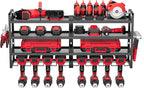 VEVOR Power Tool Organizer Wall Mount, 4-Layer Storage Rack with 8 Drill Holders, Tools Holder and Storage Rack with Screwdriver Holder, Garage Tool Organizer for Garage, Workbench, and Workshop