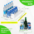 2025 Drink Organizer for Fridge, Upgrade Soda Can Dispenser for Refrigerator, Automatic Pusher Glide Fridge Can Organizer for Refrigerator, Fridge Soda Can Organizer (3 Rows white)