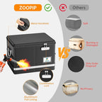 Fireproof Document Box,5200°F File Organizer Box with Lock,Foldable Filing Organizer Cabinet, Portable Safe Storage for Hanging Letter/Legal Folder,Black