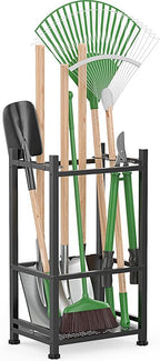 Dirza Garden Tool Organizer,Yard Tool Organizer for Garage Organization and Storage,Garden Tool Rack with 9 Loops for Garage, Shed, Outdoor,Easy Take Out and Storage,Will NOT tip over