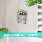 HapiRm Towel Racks for Bathroom Storage - 3 Tier Over The Door & Wall Mount Rolled Towel Storage Organizer Holder with Metal Shelf Basket for Small Bathroom, Camper, Rv - Black, Patented